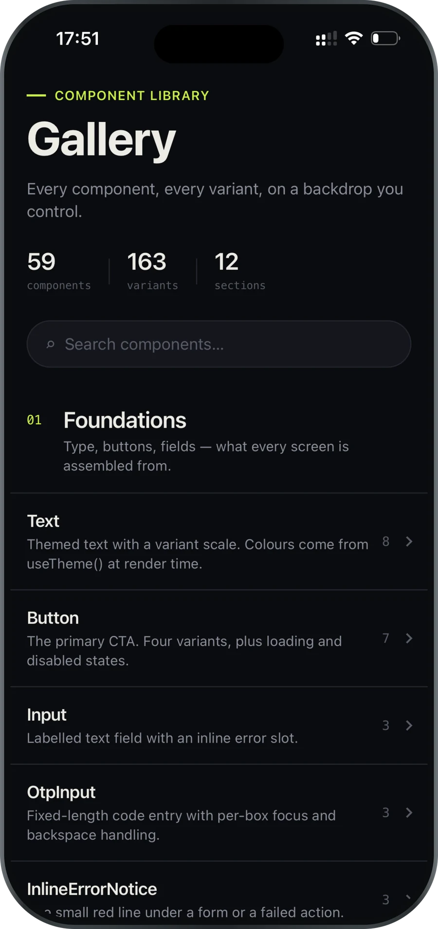 Liquid Glass app screen